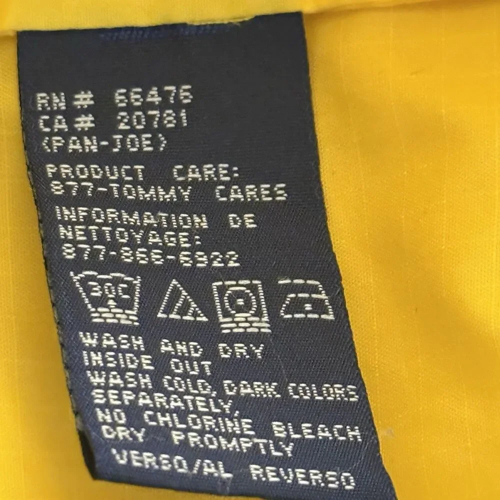 VTG Tommy Hilfiger Tommy Jeans Pullover Windbreaker Mens M Yellow Rain Jacket